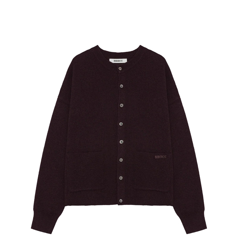Birrot MERINO KNIT CARDIGAN, Dark Maroon