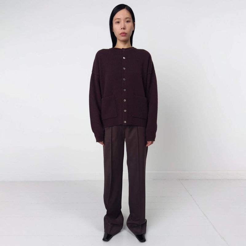 Birrot MERINO KNIT CARDIGAN, Dark Maroon