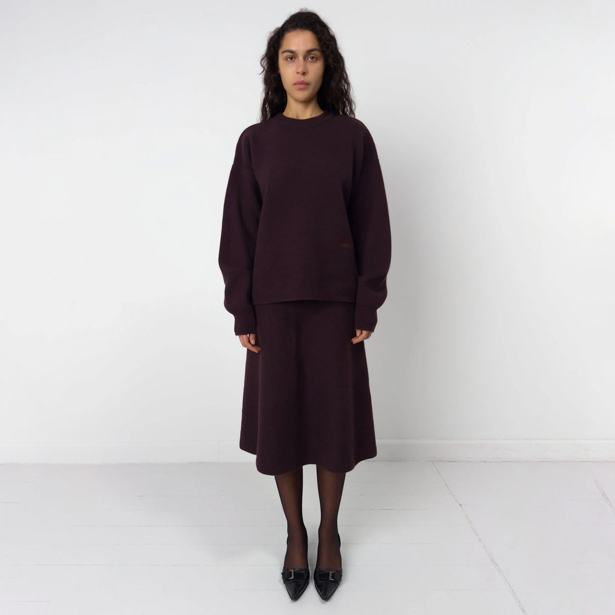 Birrot MERINO KNIT JUMPER, Dark Maroon