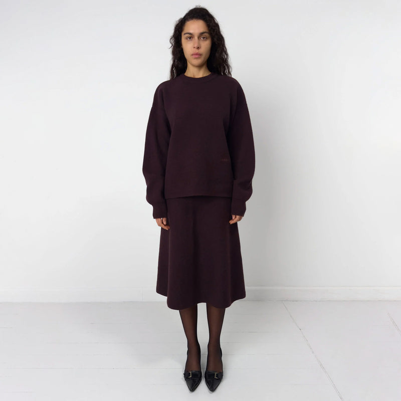 Birrot MERINO KNIT JUMPER, Dark Maroon