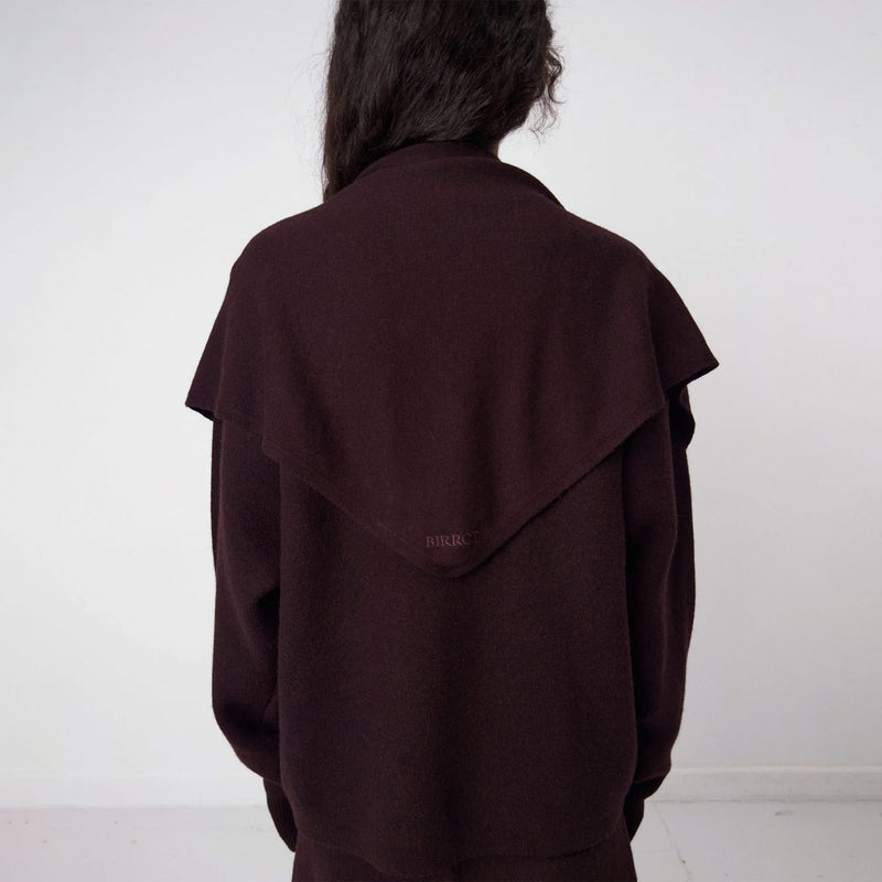 Birrot MERINO KNIT SCARF, Dark Maroon