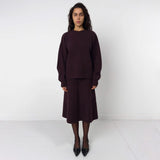 Birrot MERINO KNIT SKIRT, Dark Maroon