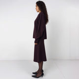 Birrot MERINO KNIT SKIRT, Dark Maroon