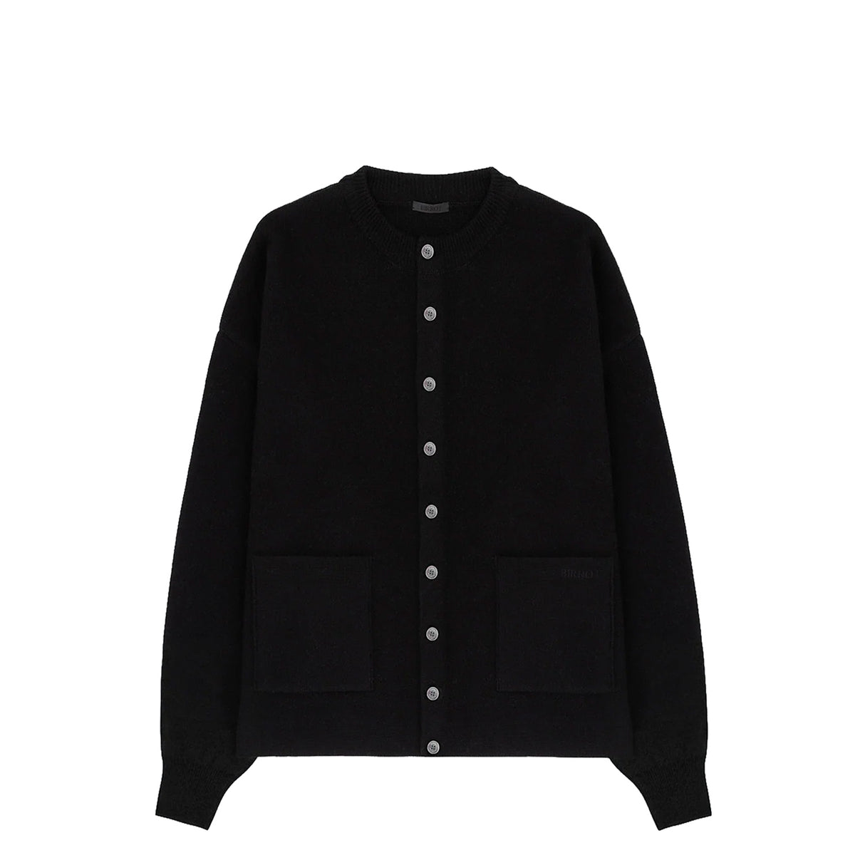 Birrot MERINO ROUND CARDIGAN, Black