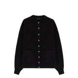Birrot MERINO ROUND CARDIGAN, Black