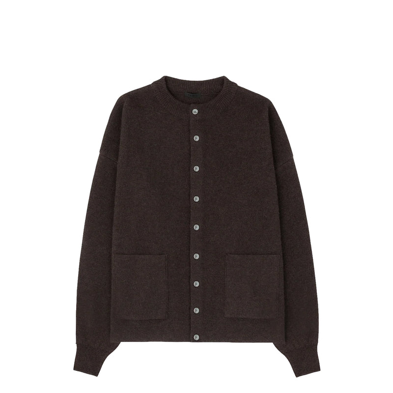 Birrot MERINO ROUND CARDIGAN, Brown