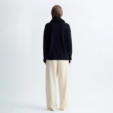 Birrot MERINO SCARF JUMPER, Black