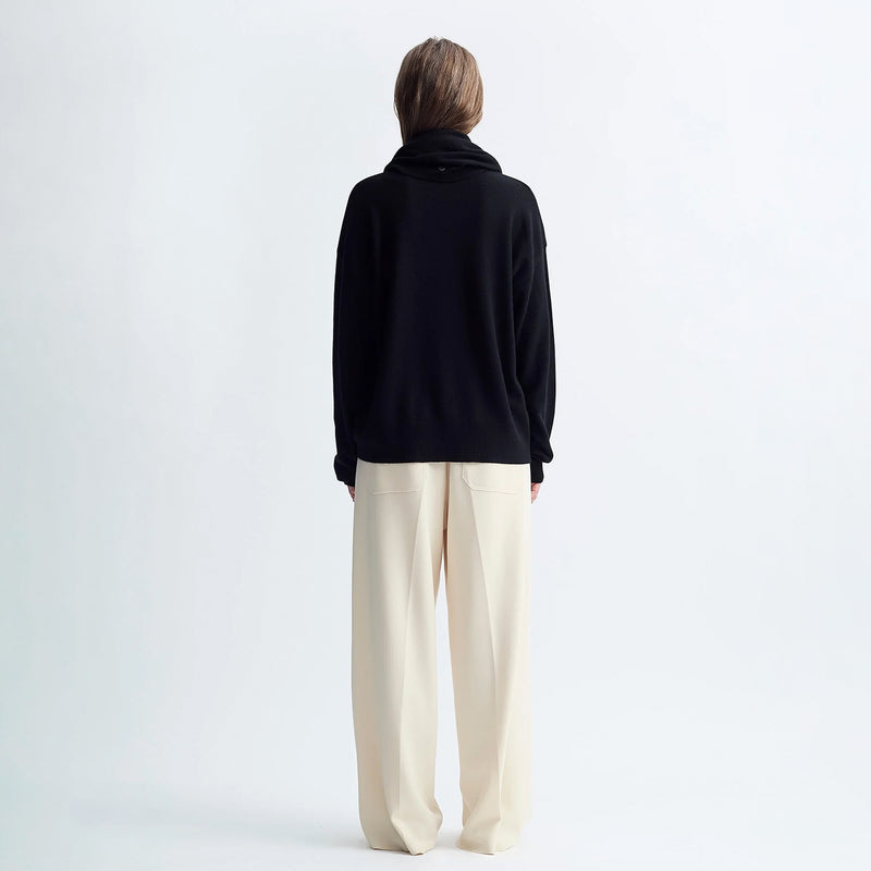 Birrot MERINO SCARF JUMPER, Black