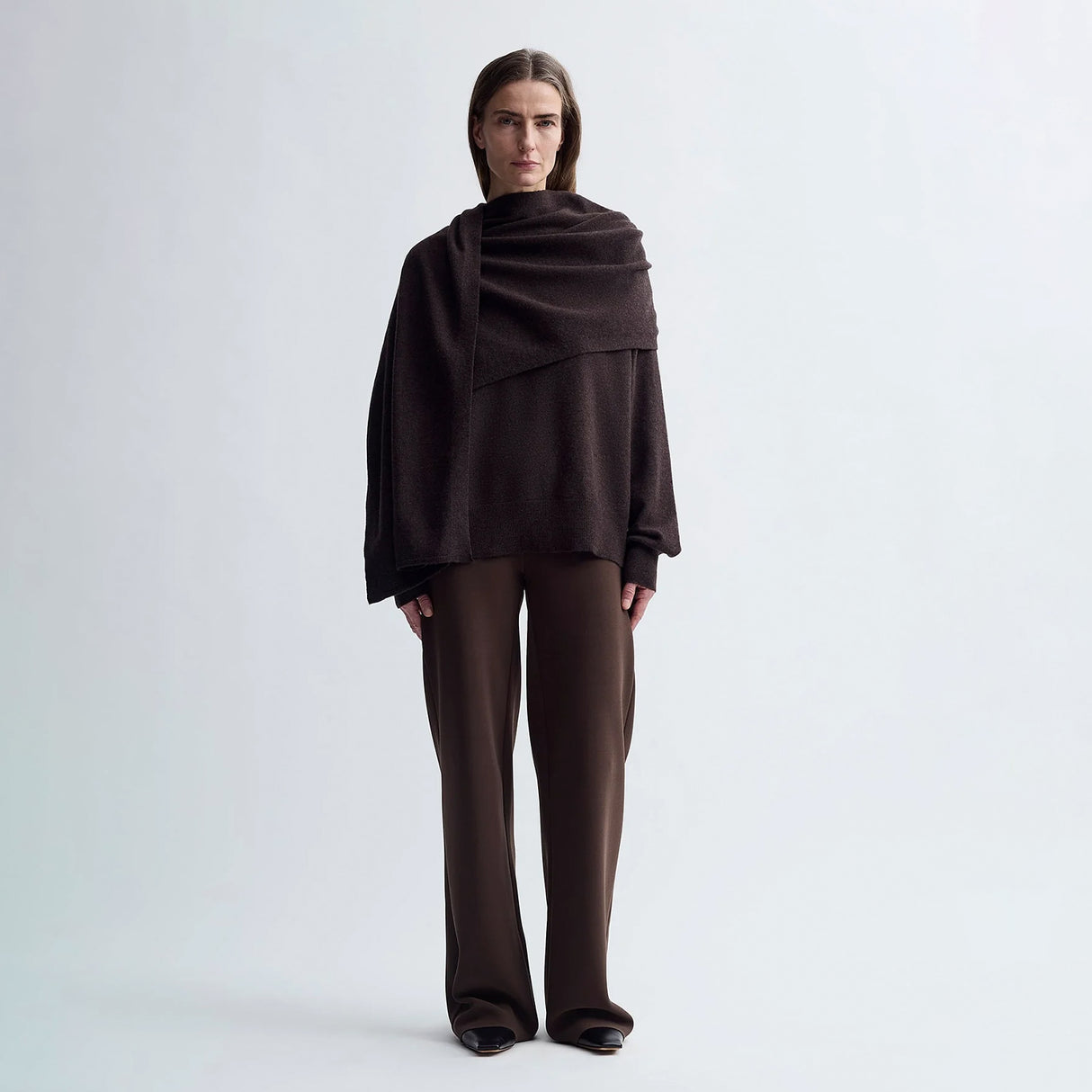 Birrot MERINO SCARF JUMPER, Brown