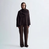 Birrot MERINO SCARF JUMPER, Brown