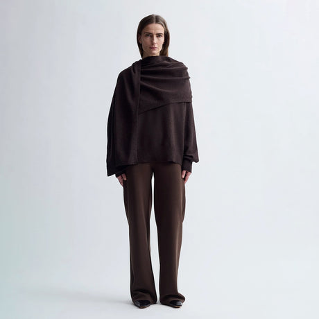 Birrot MERINO SCARF JUMPER, Brown