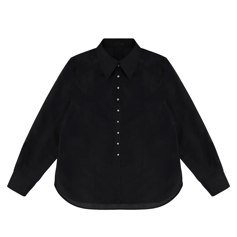 Birrot SOONJI POINT COLLAR SHIRT, Black