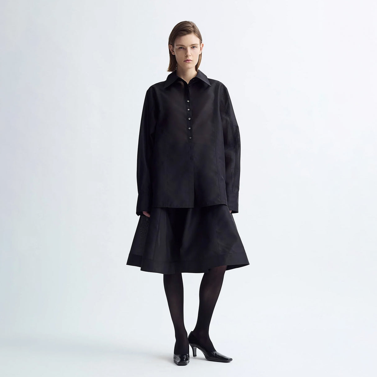 Birrot SOONJI POINT COLLAR SHIRT, Black
