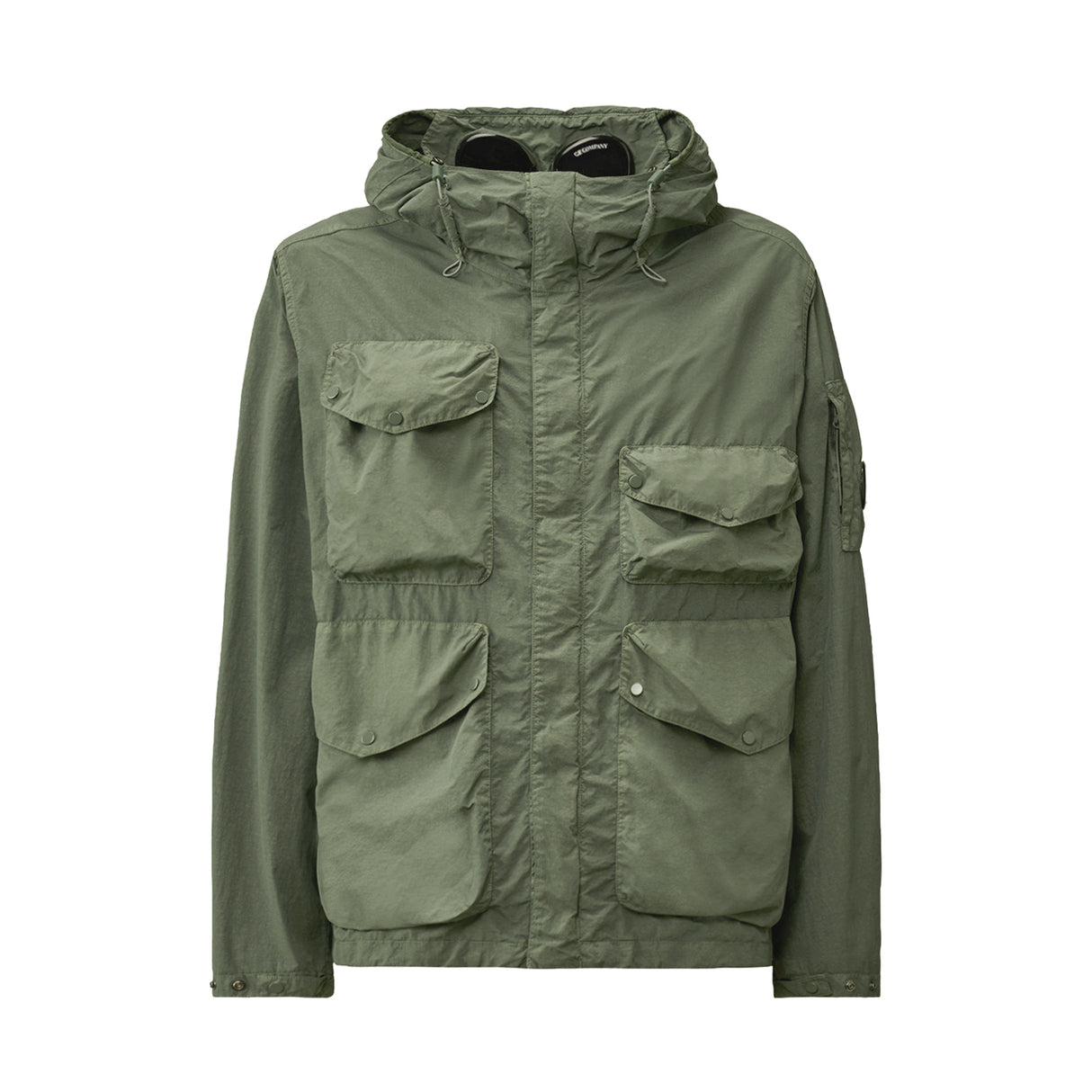 C.P. Company FLATT NYLON GOGGEL JACKET, Laurel Wreath Green