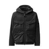 C.P. Company  C.P. SHELL-R PADDED HOODED LENS JACKET, Black