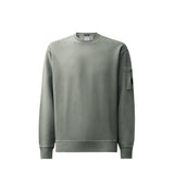 C.P. Company BRUSHED AND EMERIZED DIAGONAL FLEECE LENS SWEATSHIRT, Castor Grey