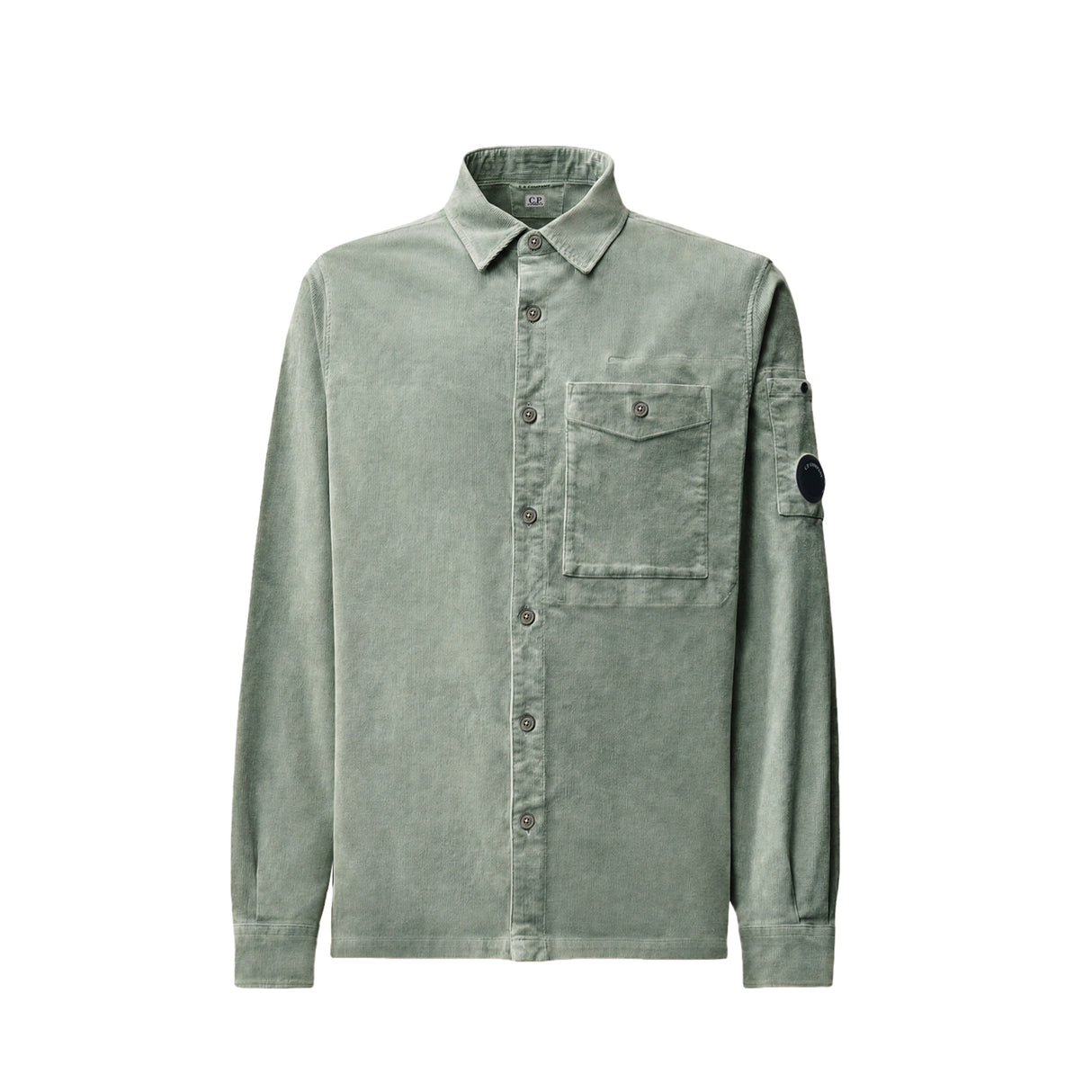 C.P. Company CORD LS BUTTON LENS SHIRT, Castor Gray