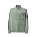 C.P. Company CORD LS BUTTON LENS SHIRT, Castor Gray