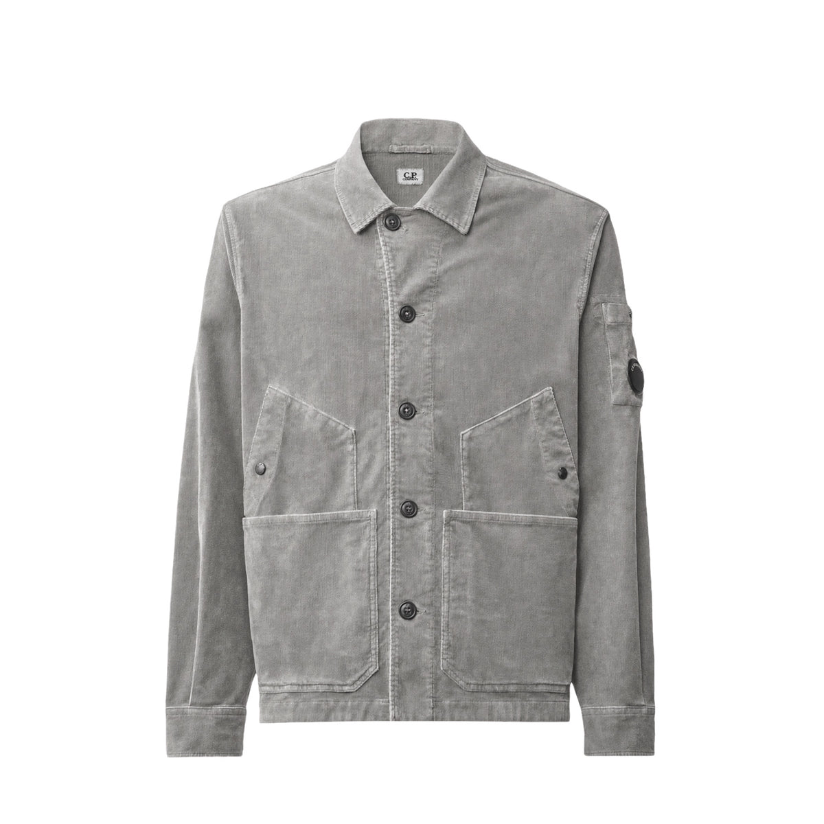 C.P. Company CORDUROY BUTTON LENS BLAZER, Flint Grey