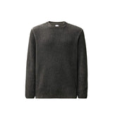 C.P. Company COTTON CHENILLE SPECIAL DYED CREWNECK LOGO SWEATER, Raven