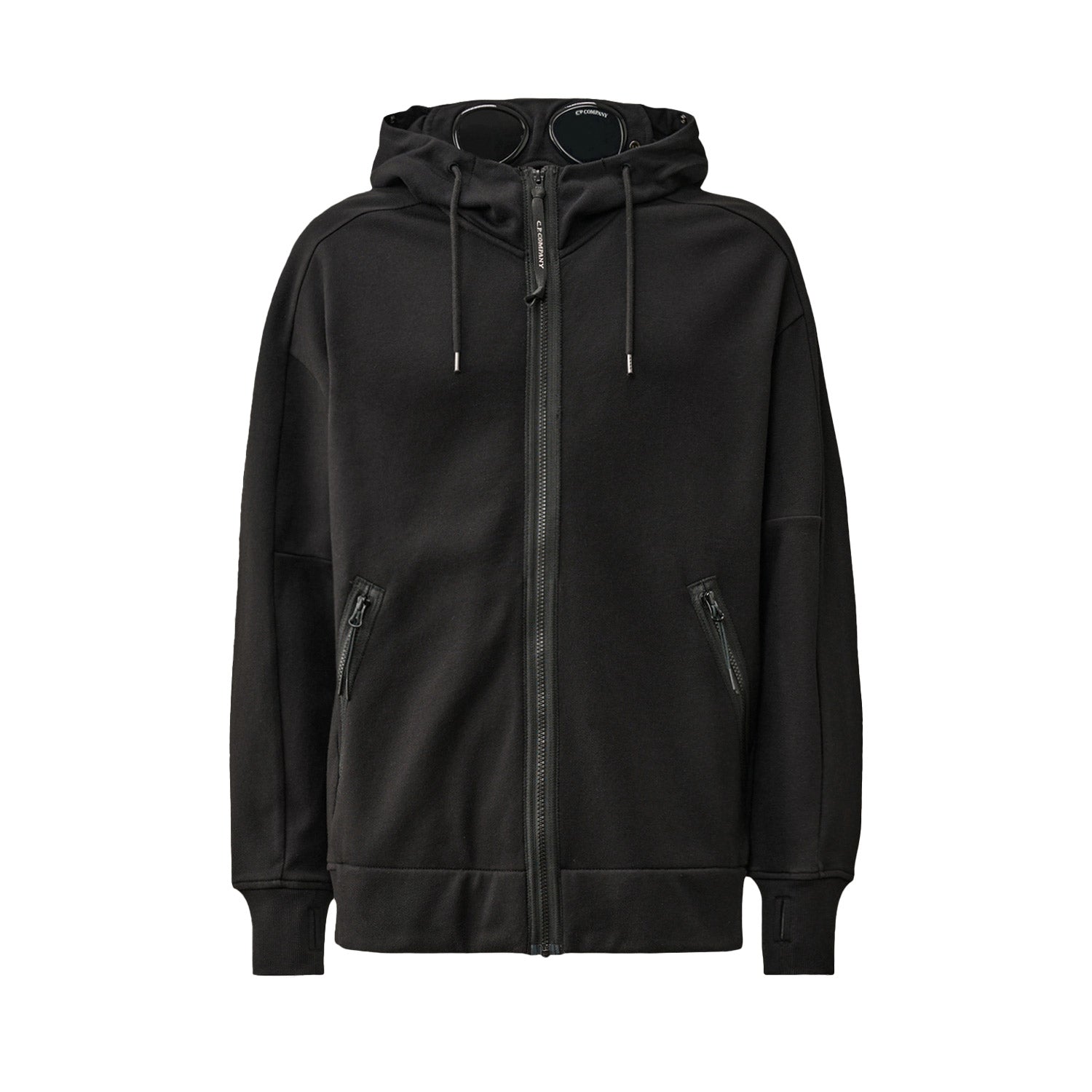 C.P. Company GOGGLE ZIPPED HOODED SWEATSHIRT, Black – Beamhill
