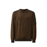 C.P. Company LAMBSWOOL LENS CREWNECK CONTRAST SWEATER, Buck Thorn Brown