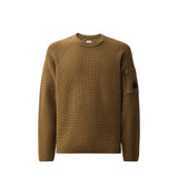 C.P. Company WAFFLE KNIT COTTON LENS CREWNECK SWEATER, Ermine