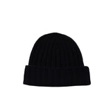 câbleami CASHMERE RIB WATCH HAT, Black