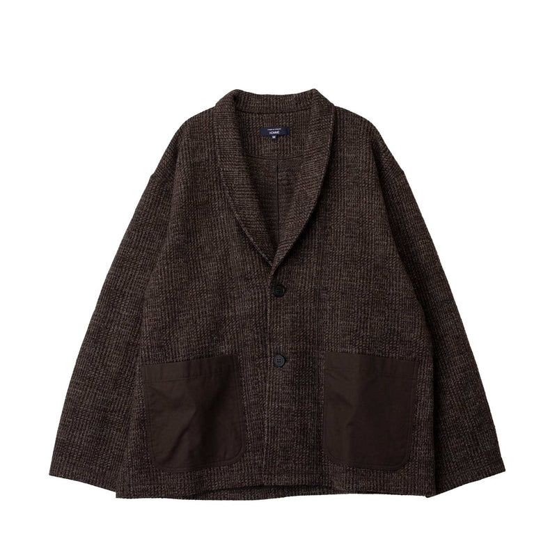 CDG HOMME GLEN CHECK JACKET BROWN