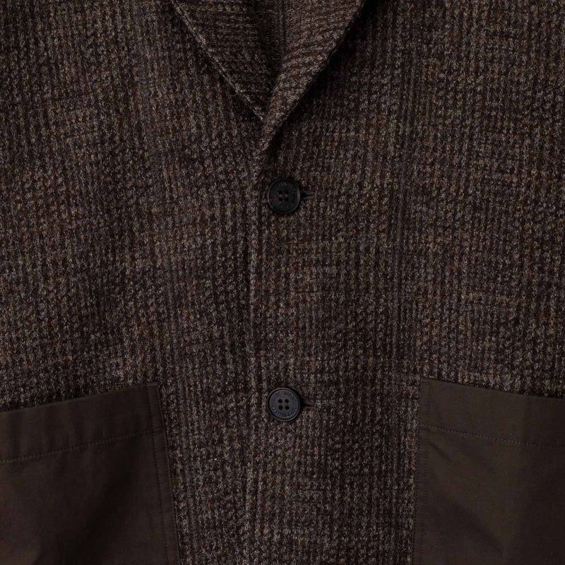 CDG HOMME GLEN CHECK JACKET BROWN