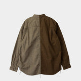 CDG HOMME COTTON FLANNEL CHECK SHIRT KHAKI/BROWN