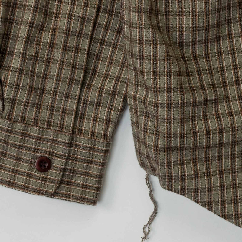 CDG HOMME COTTON FLANNEL CHECK SHIRT KHAKI/BROWN