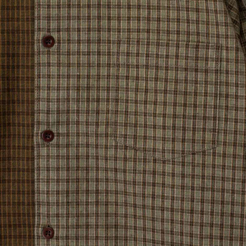 CDG HOMME COTTON FLANNEL CHECK SHIRT KHAKI/BROWN