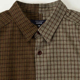 CDG HOMME COTTON FLANNEL CHECK SHIRT KHAKI/BROWN