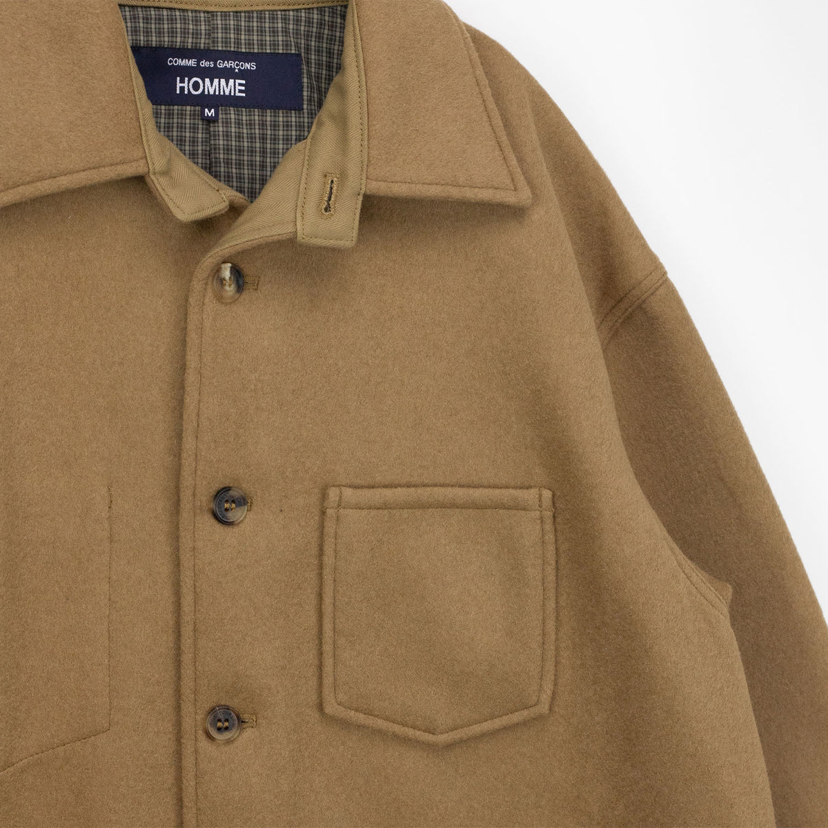 CDG Homme BONDED WOOL JACKET, Camel Brown