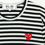 Comme des Garçons PLAY L/S T-SHIRT RED HEART, Black/White