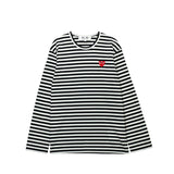 Comme des Garçons PLAY L/S T-SHIRT RED HEART, Black/White