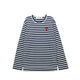 Comme des Garçons PLAY L/S T-SHIRT RED HEART, Navy/White