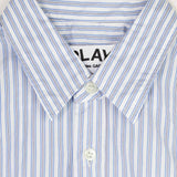 Comme des Garçons PLAY STRIPED SHIRT WITH BLACK HEART, Blue - Image 2