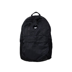 Black backpack on a white background