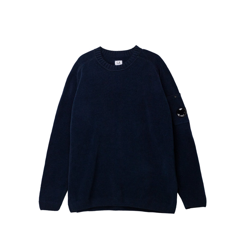 Navy blue sweater on a white background