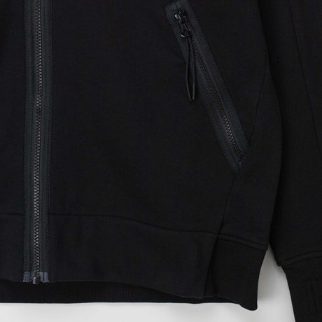 C.P. Company DIAGONAL RAISED FLEECE GOGGLE ZIP SWEATSHIRT, Black