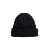 câbleami CASHMERE RIB WATCH HAT, Black