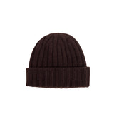 câbleami CASHMERE RIB WATCH HAT, Brown