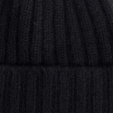 câbleami CASHMERE RIB WATCH HAT, Black