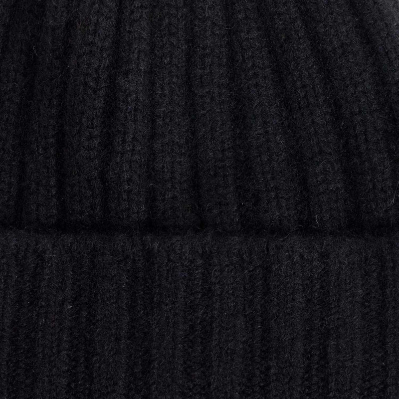 câbleami CASHMERE RIB WATCH HAT, Black