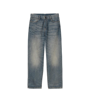 Pair of blue jeans on a white background