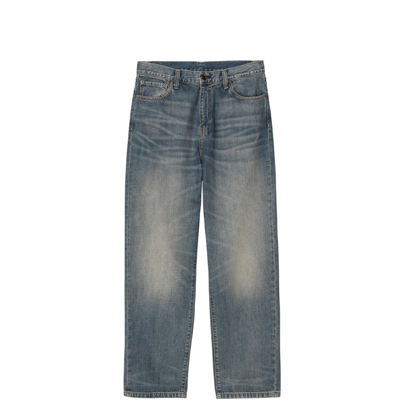 Pair of blue jeans on a white background