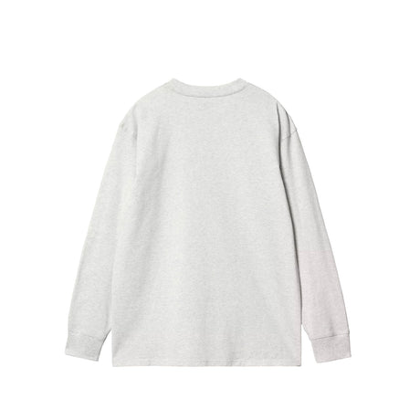 Carhartt WIP L/S AMERICAN SCRIPT T-SHIRT, Ash Heather
