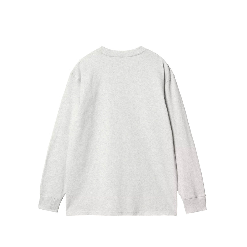Carhartt WIP L/S AMERICAN SCRIPT T-SHIRT, Ash Heather